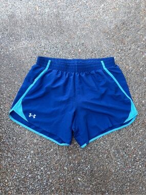 Under Armour Women's Royal Blue Athletic Shorts with Aqua Trim